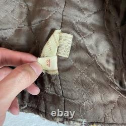 Vintage Brooks Cafe Racer Men's Brown Leather Motorcycle Jacket Size 42 60s