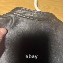 Vintage Brooks Cafe Racer Motorcycle Jacket Size Small 1960's Biker Leather Blk