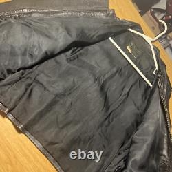 Vintage Brooks Cafe Racer Motorcycle Jacket Size Small 1960's Biker Leather Blk