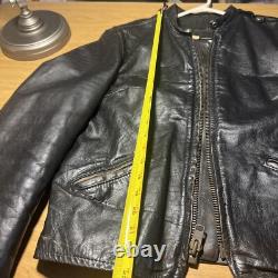 Vintage Brooks Cafe Racer Motorcycle Jacket Size Small 1960's Biker Leather Blk