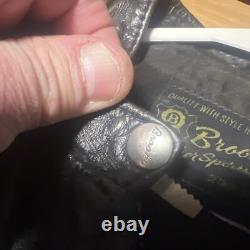 Vintage Brooks Cafe Racer Motorcycle Jacket Size Small 1960's Biker Leather Blk