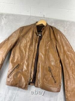 Vintage Brooks Genuine Leather Sportswear Cafe Racer Jacket Coat Size 40