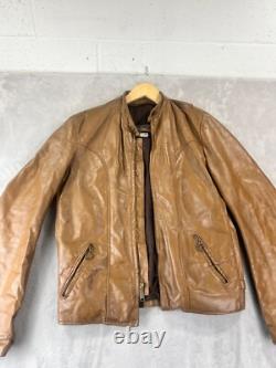 Vintage Brooks Genuine Leather Sportswear Cafe Racer Jacket Coat Size 40