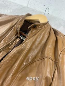 Vintage Brooks Genuine Leather Sportswear Cafe Racer Jacket Coat Size 40