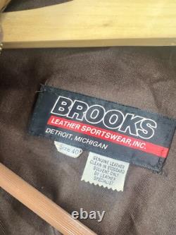 Vintage Brooks Genuine Leather Sportswear Cafe Racer Jacket Coat Size 40