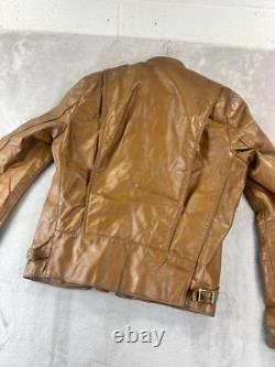 Vintage Brooks Genuine Leather Sportswear Cafe Racer Jacket Coat Size 40