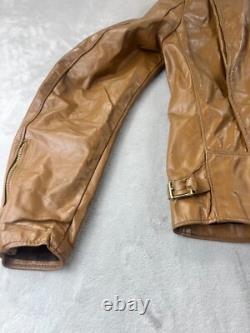 Vintage Brooks Genuine Leather Sportswear Cafe Racer Jacket Coat Size 40