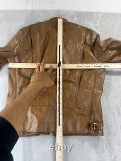 Vintage Brooks Genuine Leather Sportswear Cafe Racer Jacket Coat Size 40