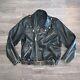 Vintage Brooks Harley Davidson Black Leather Biker Jacket Sz. M USA Talon