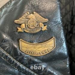 Vintage Brooks Harley Davidson Black Leather Biker Jacket Sz. M USA Talon