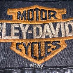 Vintage Brooks Harley Davidson Black Leather Biker Jacket Sz. M USA Talon