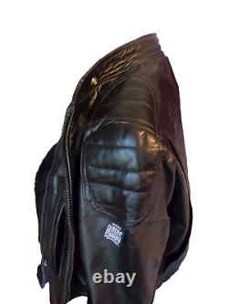 Vintage Brooks Leather Cafe Motorcycle Jacket In Classic Black Size 34