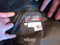 Vintage Brooks Leather Cafe Motorcycle Jacket In Classic Black Size 34