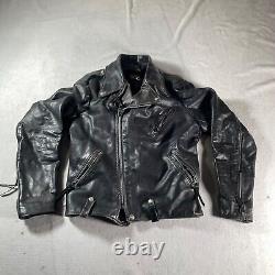 Vintage Brooks Leather Jacket Mens 38 Motorcycle Cafe Racer Classic USA Liner