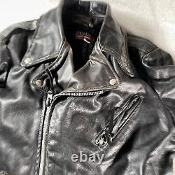 Vintage Brooks Leather Jacket Mens 38 Motorcycle Cafe Racer Classic USA Liner