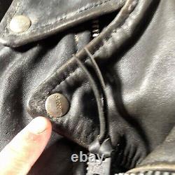 Vintage Brooks Leather Jacket Mens 38 Motorcycle Cafe Racer Classic USA Liner