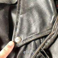 Vintage Brooks Leather Jacket Mens 38 Motorcycle Cafe Racer Classic USA Liner