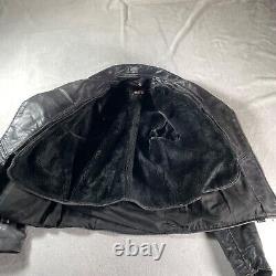 Vintage Brooks Leather Jacket Mens 38 Motorcycle Cafe Racer Classic USA Liner
