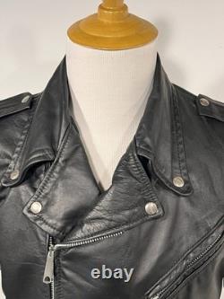 Vintage Brooks Leather Motorcycle Jacket 70s Riding Coat Talon Zipper Racing 44