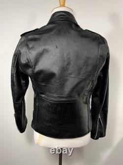 Vintage Brooks Leather Motorcycle Jacket 70s Riding Coat Talon Zipper Racing 44