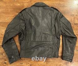 Vintage Brooks Leather Motorcycle Jacket 70s Talon Zipper USA Made Size 44