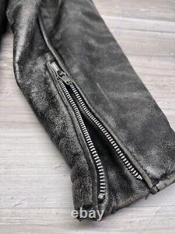 Vintage Brooks Leather Motorcycle Jacket Black Mens Size 42 Lined Made in USA