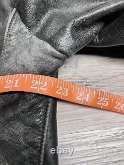 Vintage Brooks Leather Motorcycle Jacket Black Mens Size 42 Lined Made in USA