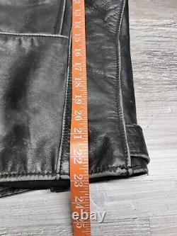 Vintage Brooks Leather Motorcycle Jacket Black Mens Size 42 Lined Made in USA