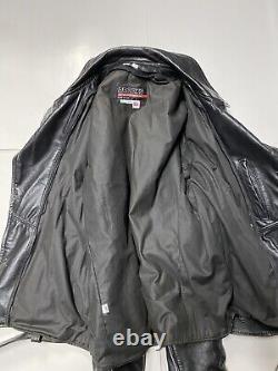 Vintage Brooks Leather Motorcycle Jacket Men 44L Medium Fit Punk Moto Belted USA