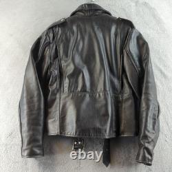 Vintage Brooks Leather Motorcycle Jacket Mens 44 L Double Rider Belted Talon USA
