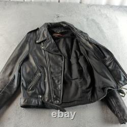 Vintage Brooks Leather Motorcycle Jacket Mens 44 L Double Rider Belted Talon USA