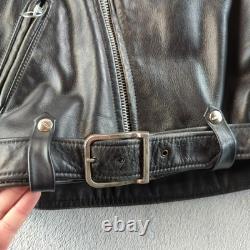 Vintage Brooks Leather Motorcycle Jacket Mens 44 L Double Rider Belted Talon USA Vintage Brooks Leather Motorcycle Jacket Mens 44 L Double Rider Belted Talon USA
