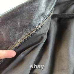 Vintage Brooks Leather Motorcycle Jacket Mens 44 L Double Rider Belted Talon USA