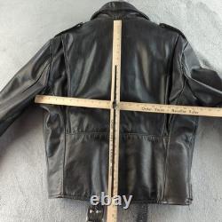 Vintage Brooks Leather Motorcycle Jacket Mens 44 L Double Rider Belted Talon USA