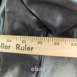 Vintage Brooks Leather Motorcycle Jacket Mens 44 L Double Rider Belted Talon USA