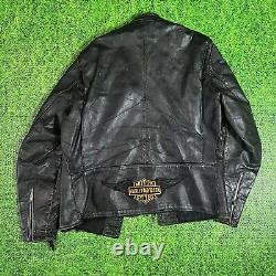 Vintage Brooks Leather Sportswear Jacket Mens M 21x27 Motorcycle Patched Harley