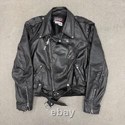 Vintage Brooks Made In USA Leather Motorcycle Moto Racer Biker Jacket Medium