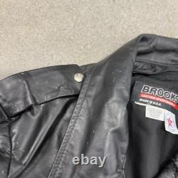 Vintage Brooks Made In USA Leather Motorcycle Moto Racer Biker Jacket Medium