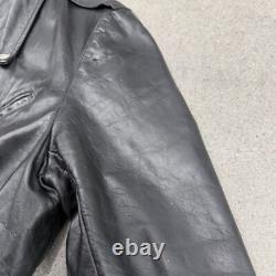 Vintage Brooks Made In USA Leather Motorcycle Moto Racer Biker Jacket Medium