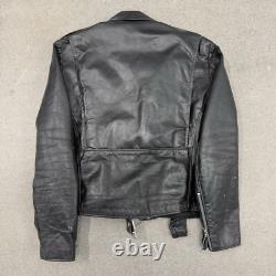 Vintage Brooks Made In USA Leather Motorcycle Moto Racer Biker Jacket Medium