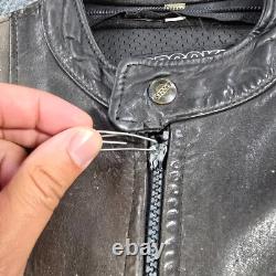 Vintage Brooks Motorcycle Jacket Mens 44 Brown Leather Full Zip Grunge USA Made