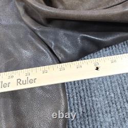 Vintage Brooks Motorcycle Jacket Mens 44 Brown Leather Full Zip Grunge USA Made