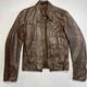 Vintage Brooks Motorcycle Leather Jacket Men's S/M Brown Distressed Rider 70-80s