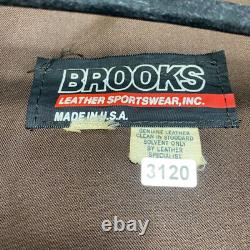 Vintage Brooks Motorcycle Leather Jacket Men's S/M Brown Distressed Rider 70-80s