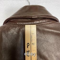 Vintage Brooks Motorcycle Leather Jacket Men's S/M Brown Distressed Rider 70-80s