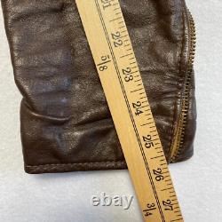 Vintage Brooks Motorcycle Leather Jacket Men's S/M Brown Distressed Rider 70-80s