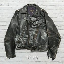 Vintage Buco J-82 Leather Motorcycle Jacket Size 42 Black