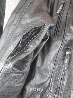 Vintage Bullet Brand Biker Leather Motorcycle Jacket Cafe Size 56 Heavy