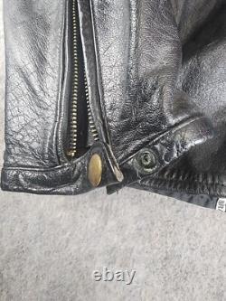 Vintage Bullet Brand Biker Leather Motorcycle Jacket Cafe Size 56 Heavy