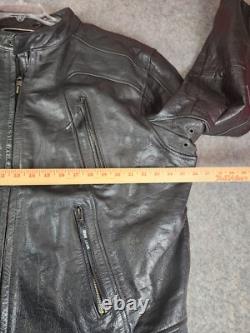 Vintage Bullet Brand Biker Leather Motorcycle Jacket Cafe Size 56 Heavy